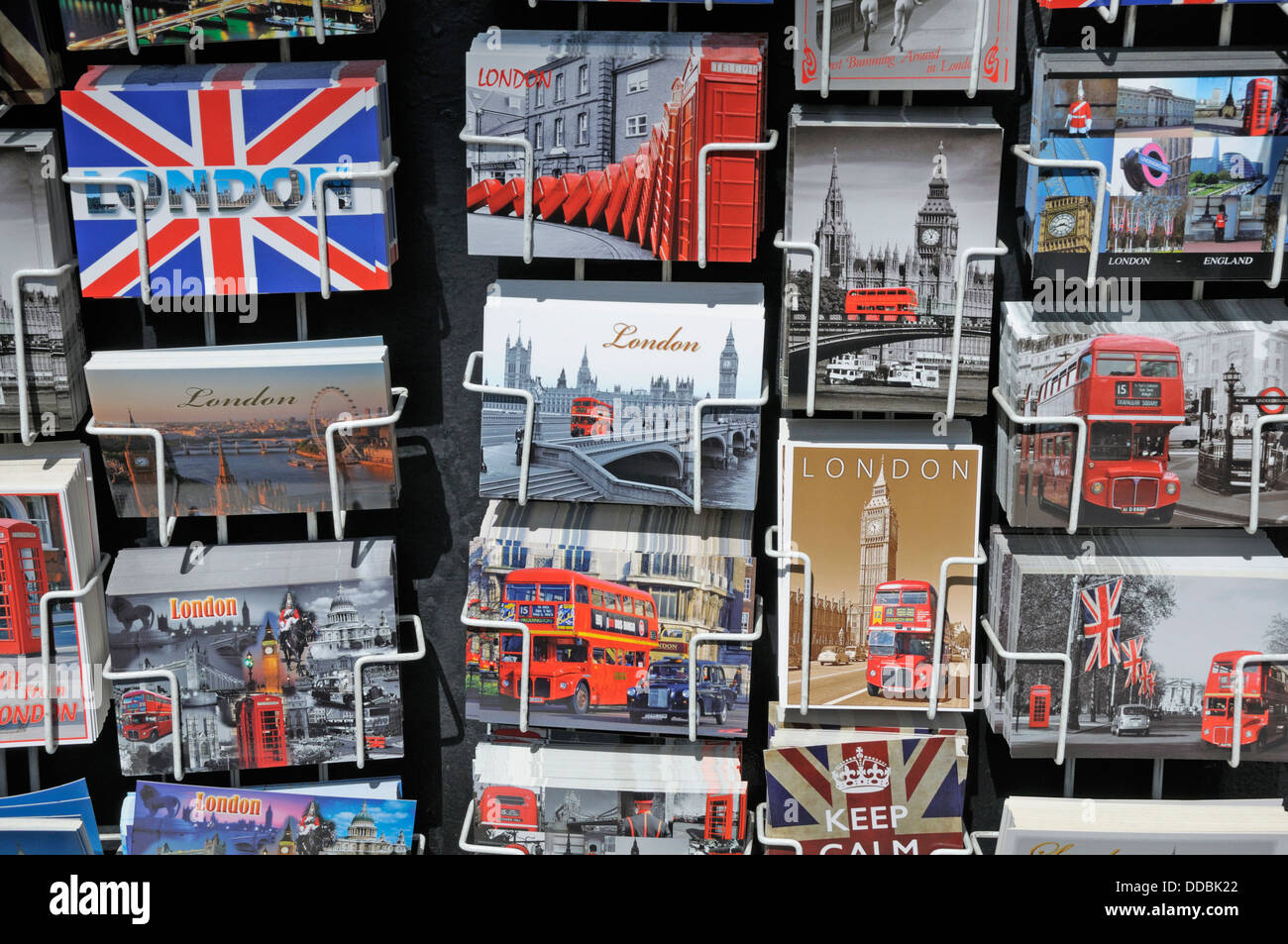 London, England, UK. London postcards on sale Stock Photo Alamy