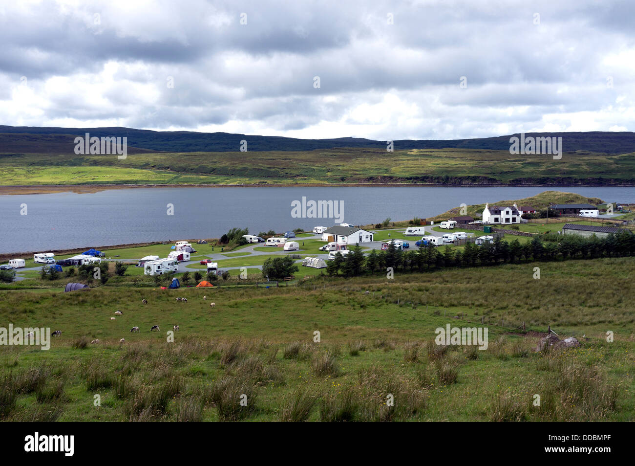 Loch Greshornish Camping And Caravanning Club Site Arnisort Edinbane Isle of Skye Scotland UK Stock Photo