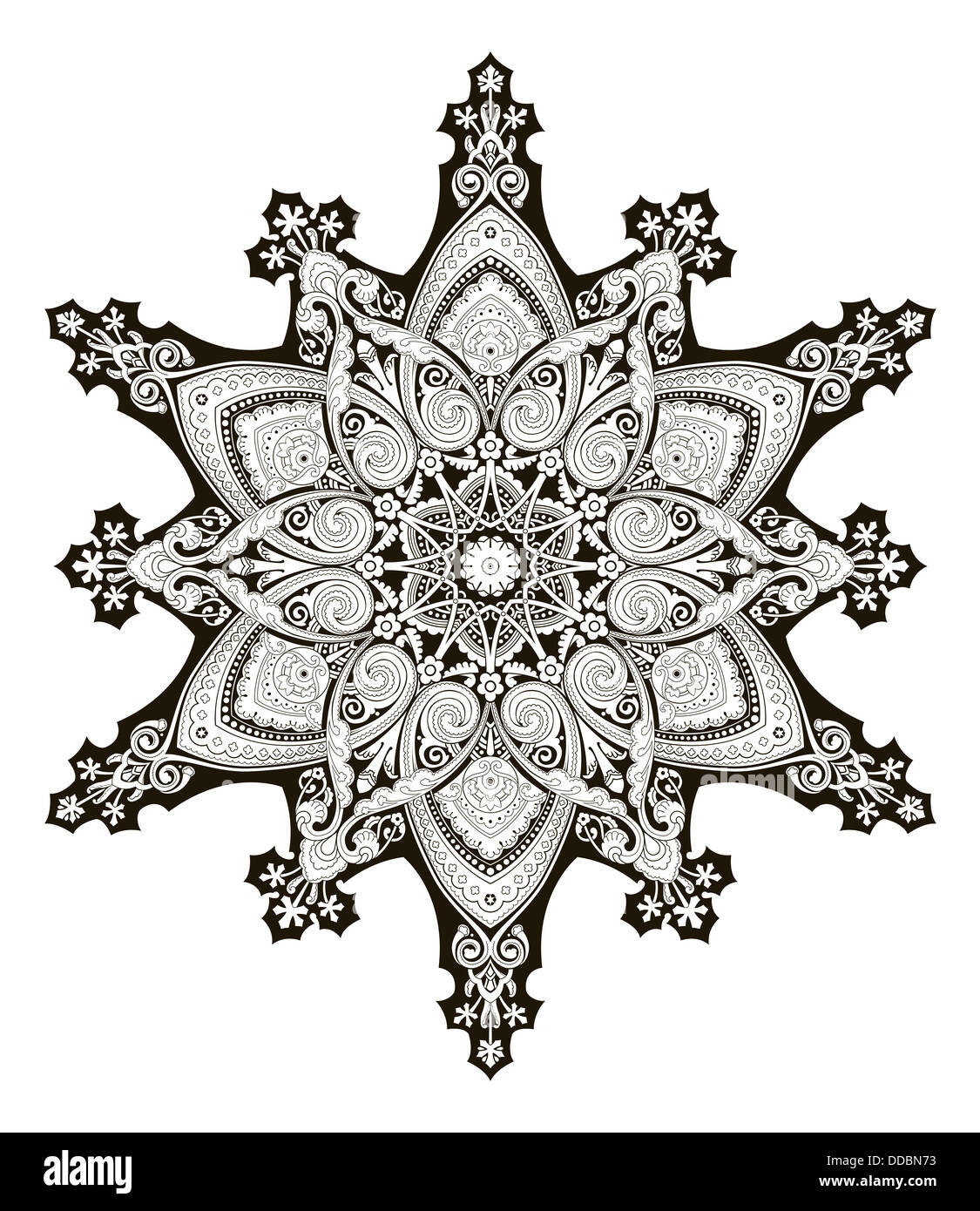A beautiful Arabic middle eastern floral pattern motif, based on Ottoman ornament Stock Photo
