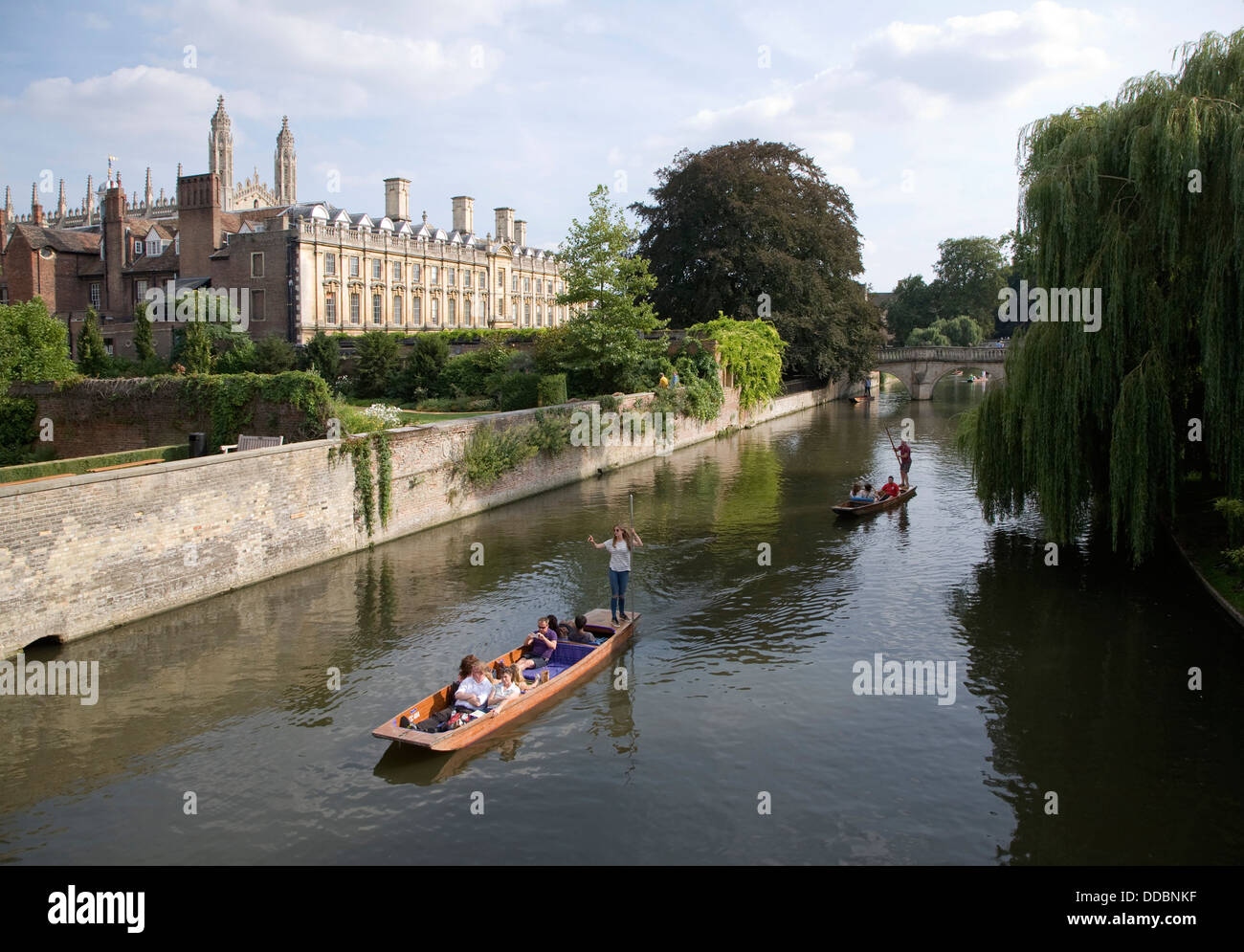 River Cam people punting Cambridge England Stock Photo