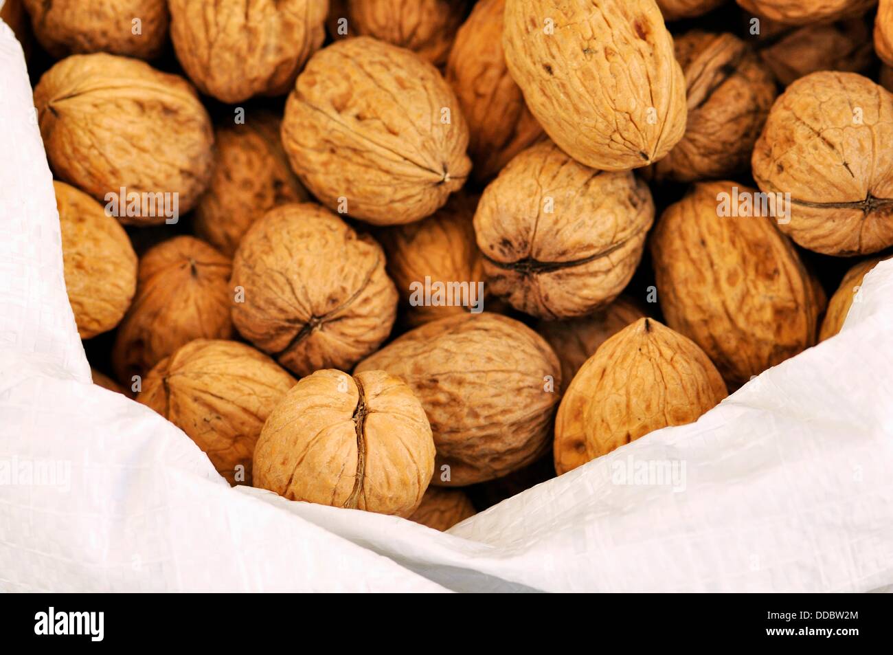 Sack of Walnuts Stock Photo Alamy