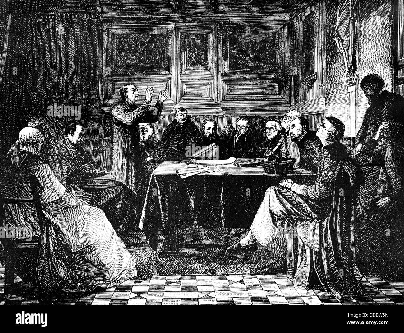 meeting of the calvinists, 16th century, Stock Photo