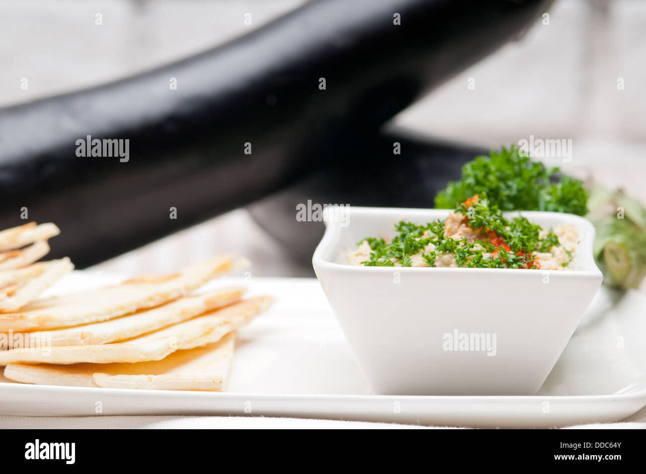 moutabal baba ghanoush eggplant dip Stock Photo Alamy
