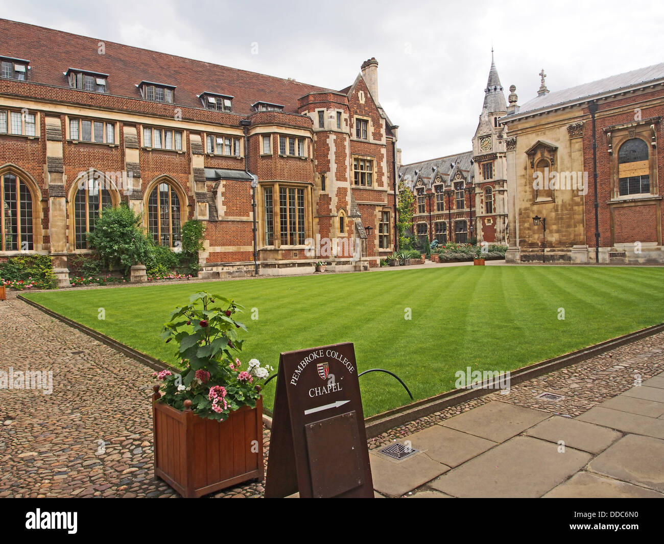 Cambridge University England Pembroke College Stock Photo
