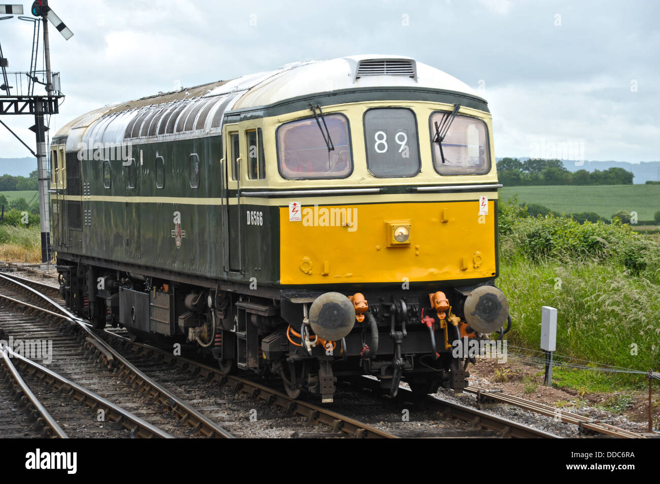 Class 33 D6566 (33048) Diesel Locomotive Pictured here on the WSR Somerset on the 16th of June 2012. Stock Photo