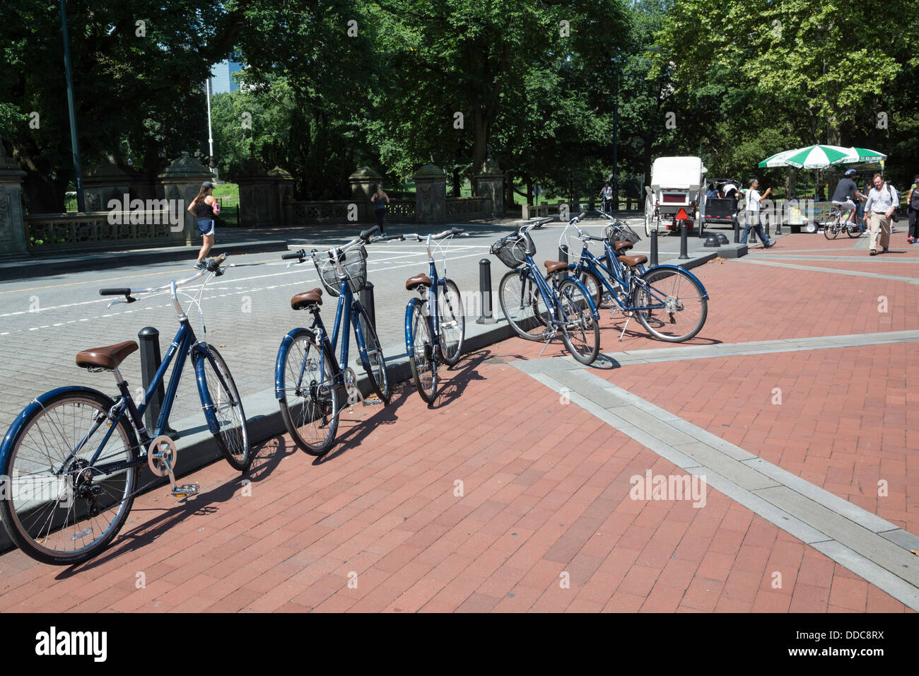 Bikes at Bethesda Terrace, Central Park, NYC Stock Photo Alamy
