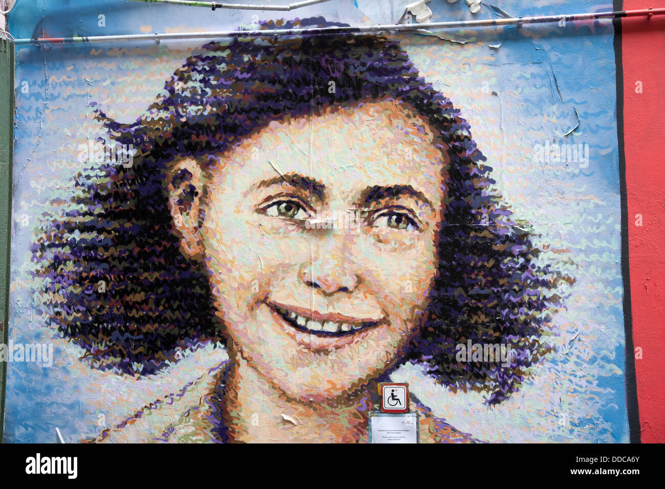 Anne Frank Mural at Center and Museum off Hackesche Hofe, Berlin, Germany Stock Photo