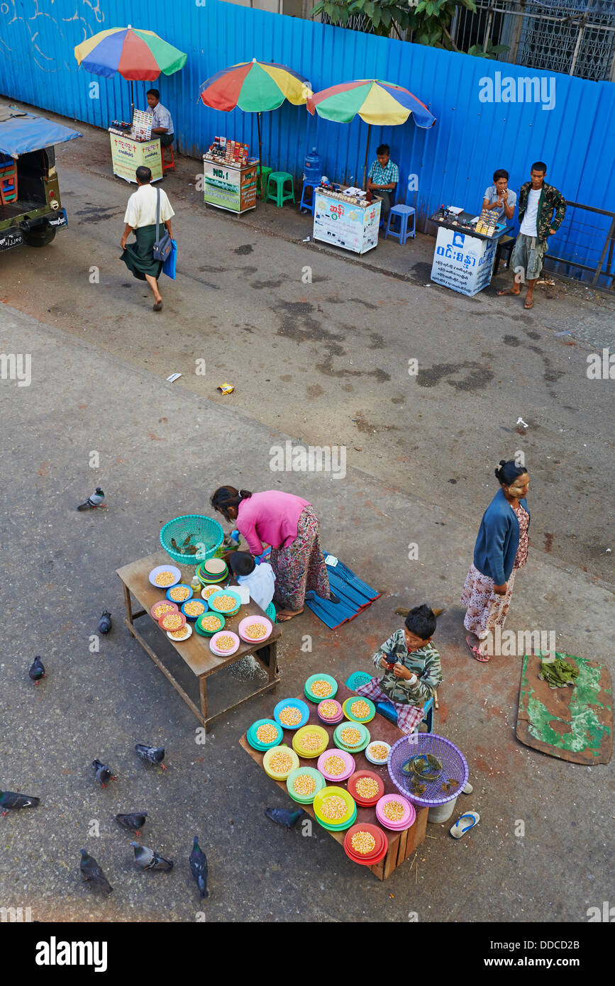 Myanmar (Burma), Yangon (Rangoon), street market Stock Photo