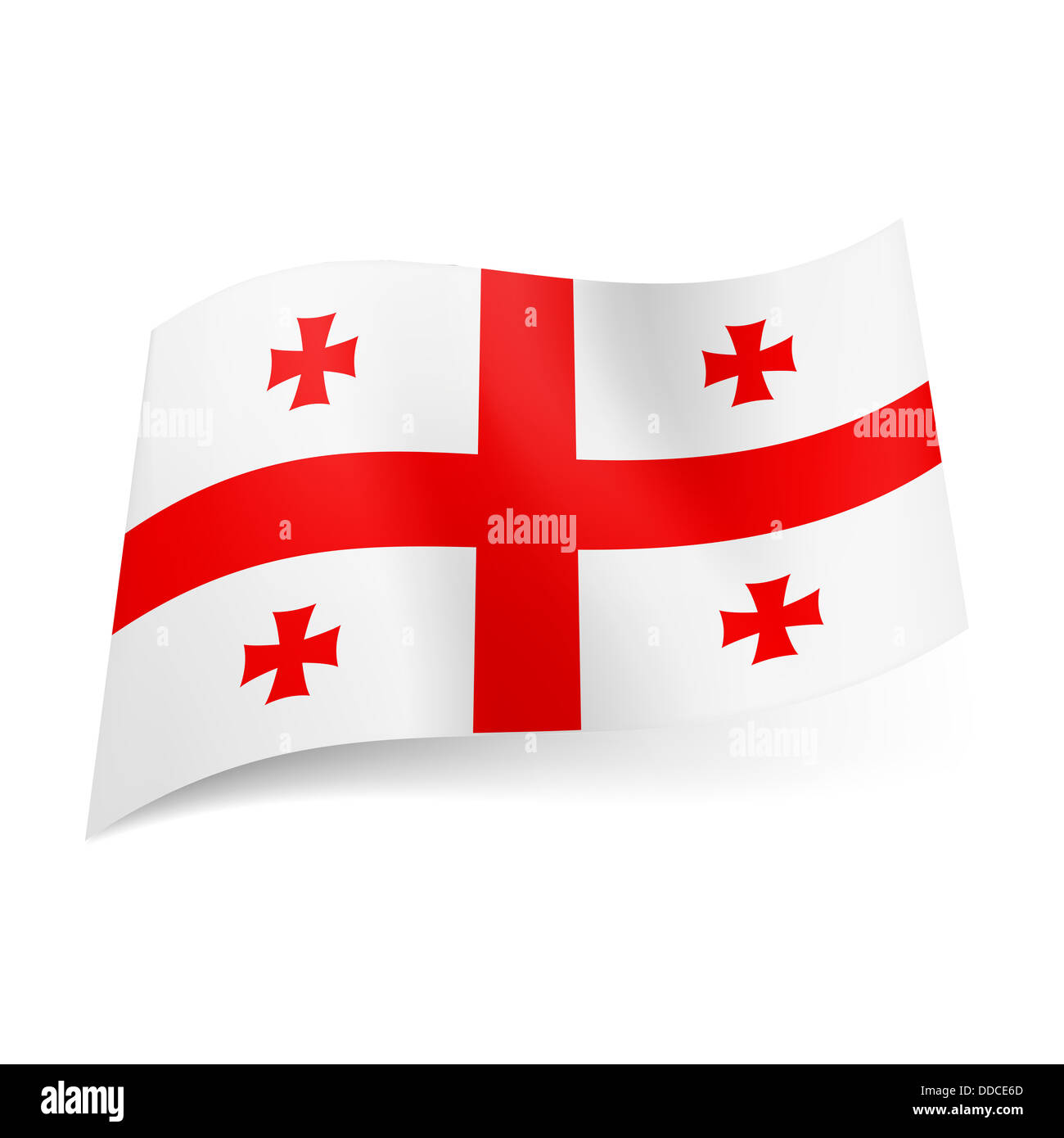 handicappet R eftertænksom National flag of Georgia: central red cross with four Bolnisi crosses on  white background Stock Photo - Alamy