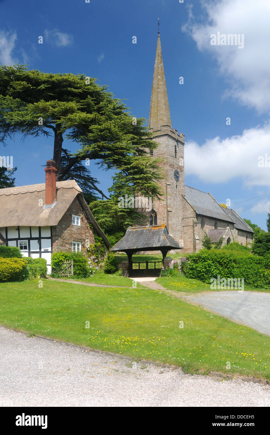 The Church of St. Lawrence, in Stretton Grandison, Herefordshire, England Stock Photo