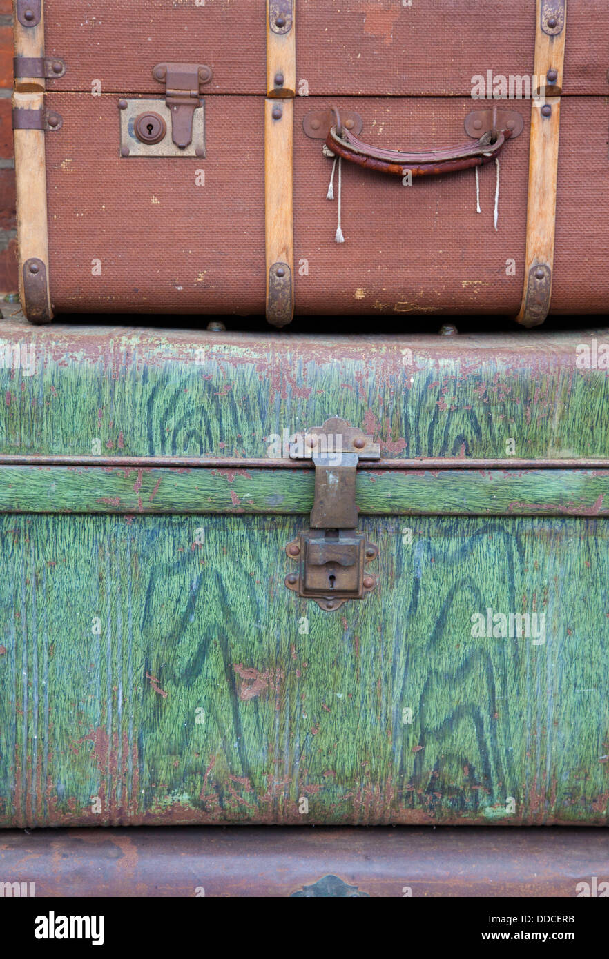Old fashioned travel luggage Stock Photo Alamy