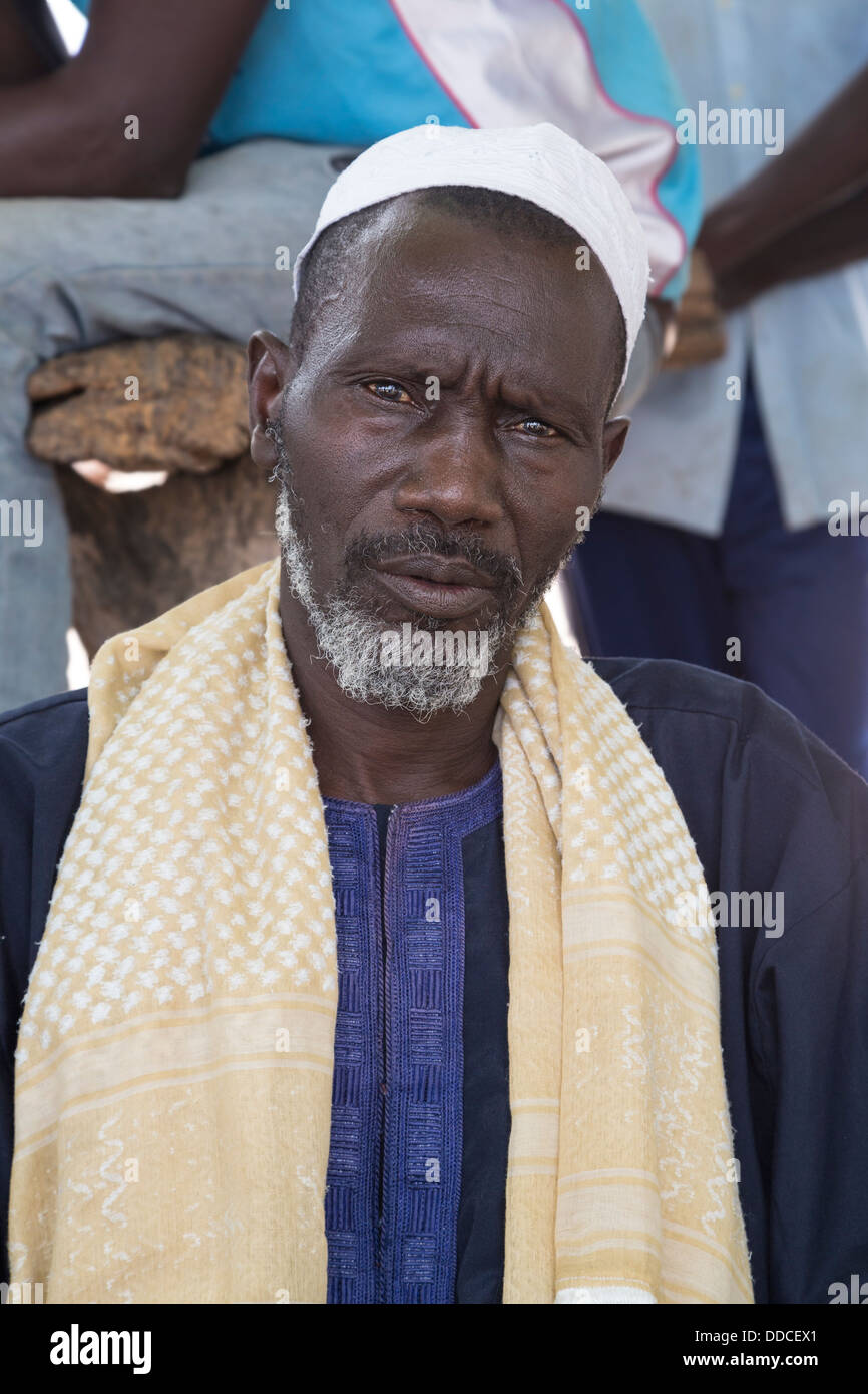 Senegalese Man Attending a Microcredit Meeting at Djilor, a Wolof Village, near Kaolack, Senegal. Stock Photo