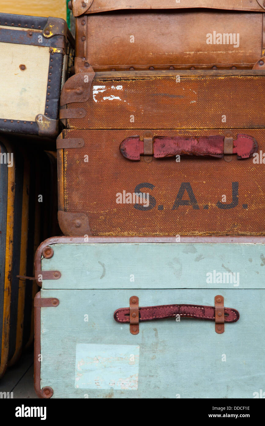 Old fashioned travel luggage Stock Photo Alamy