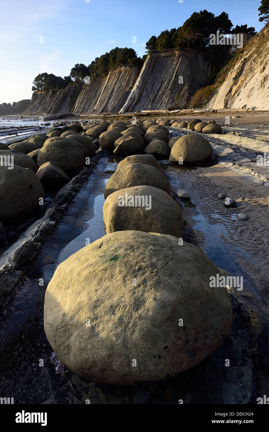 Round egg shaped boulders at Bowling Ball Beach Schooner Gulch Point
