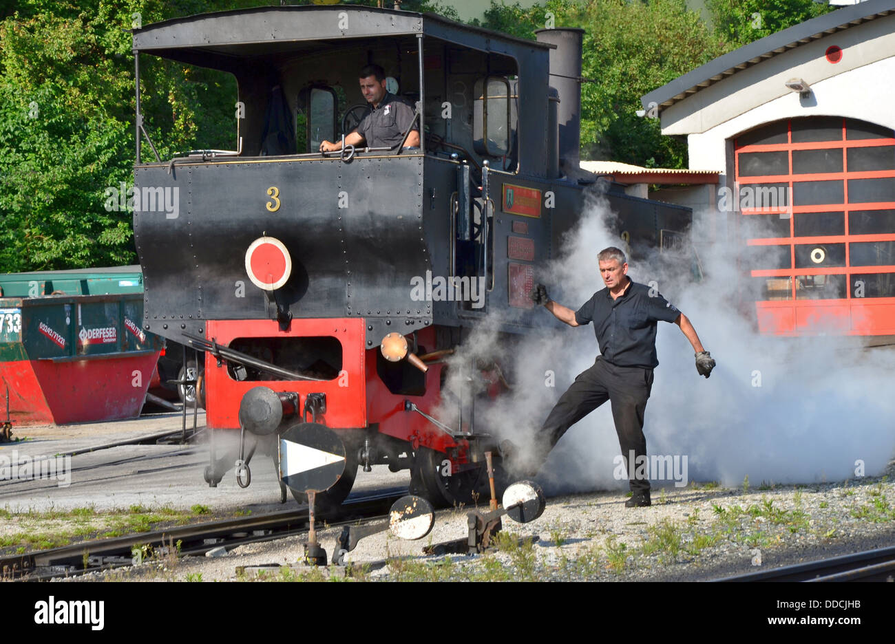 Achensee, Achensee narrow gauge steam cog railway, Jenbach station,  World’s oldest steam cog locomotives. Stock Photo