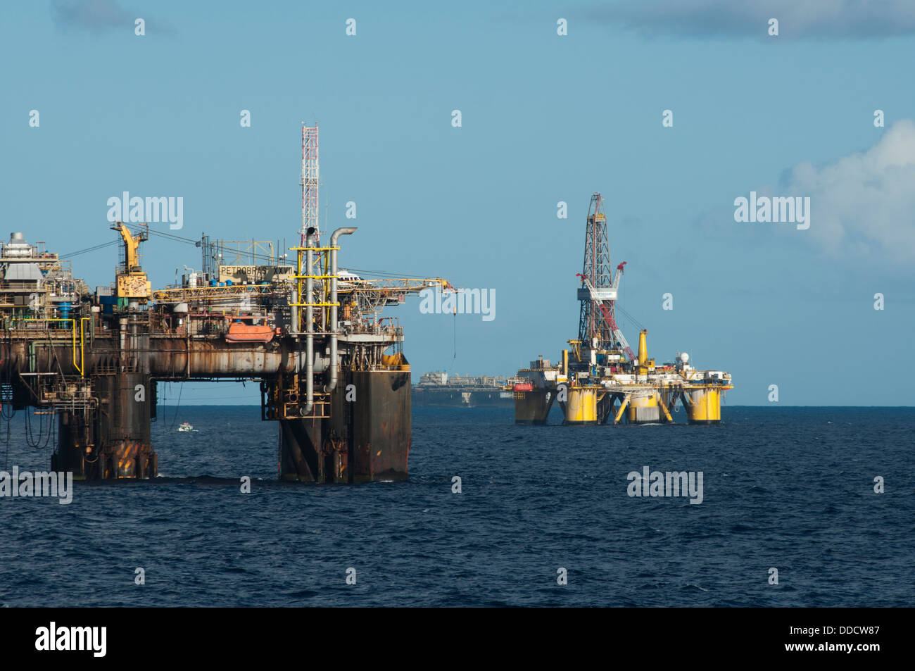 offshore oil field, deep water rigs at Campos basin, Rio de Janeiro ...