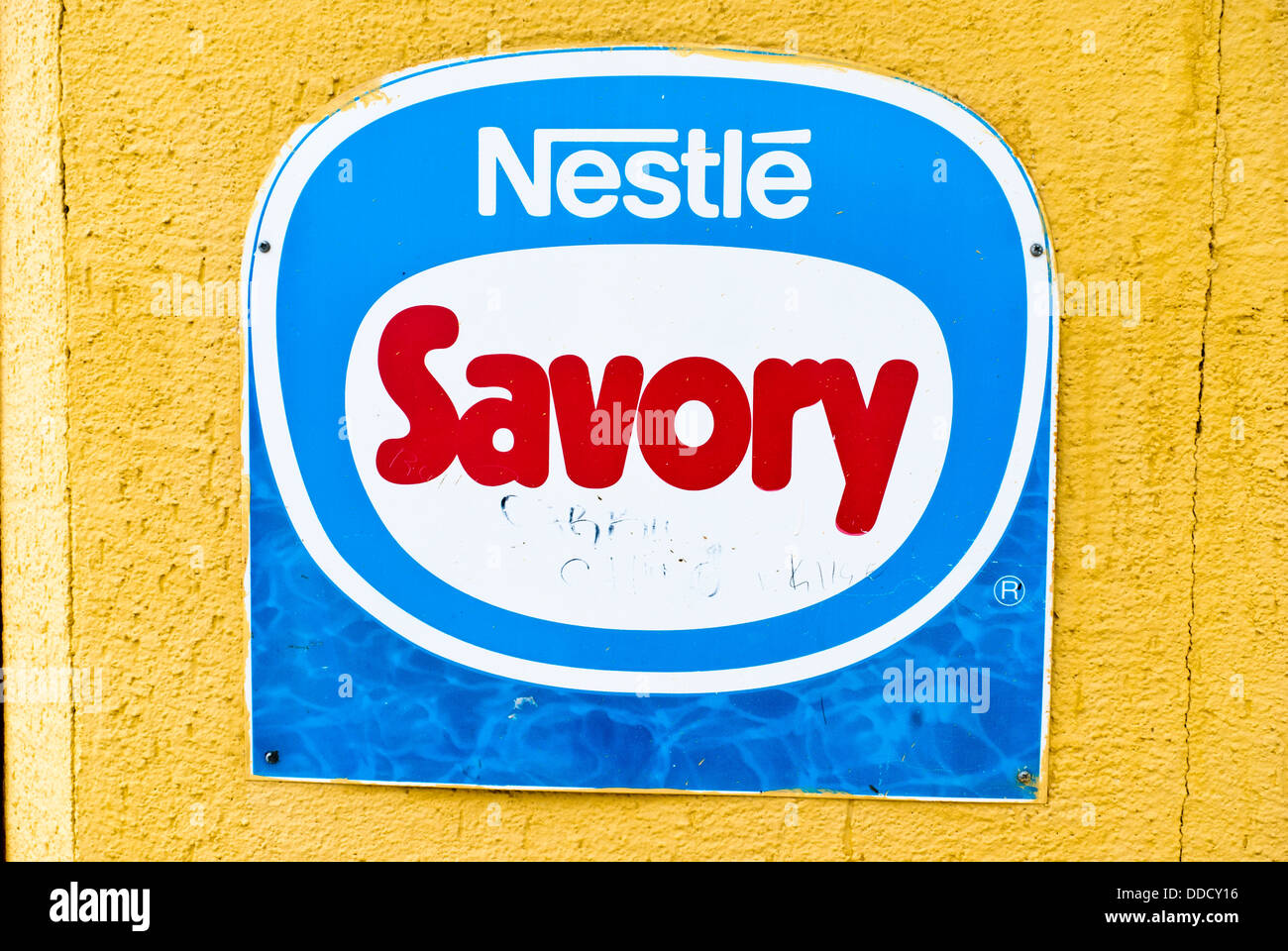 Nestlé Savory ice cream sign. Puerto Natales, Chile Stock Photo