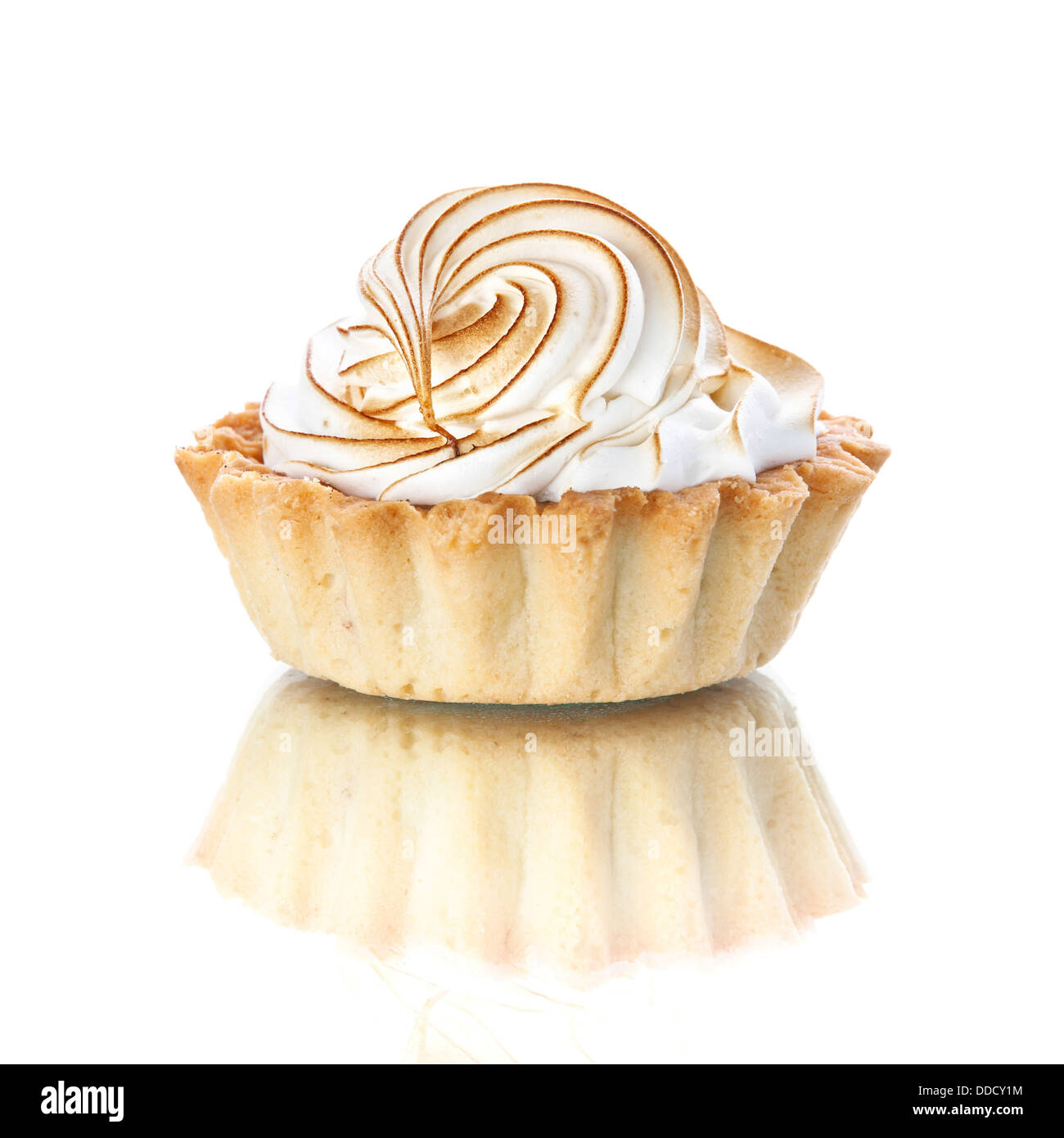 Vanilla beige Cupcake on white background Stock Photo