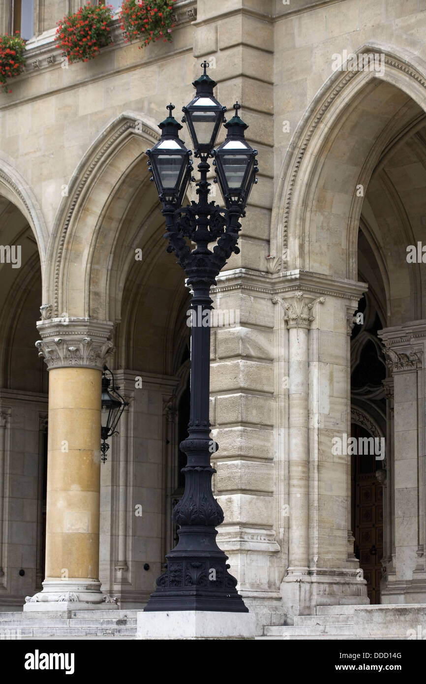 Arches and cloisters in the The Rathaus building in Vienna Stock Photo