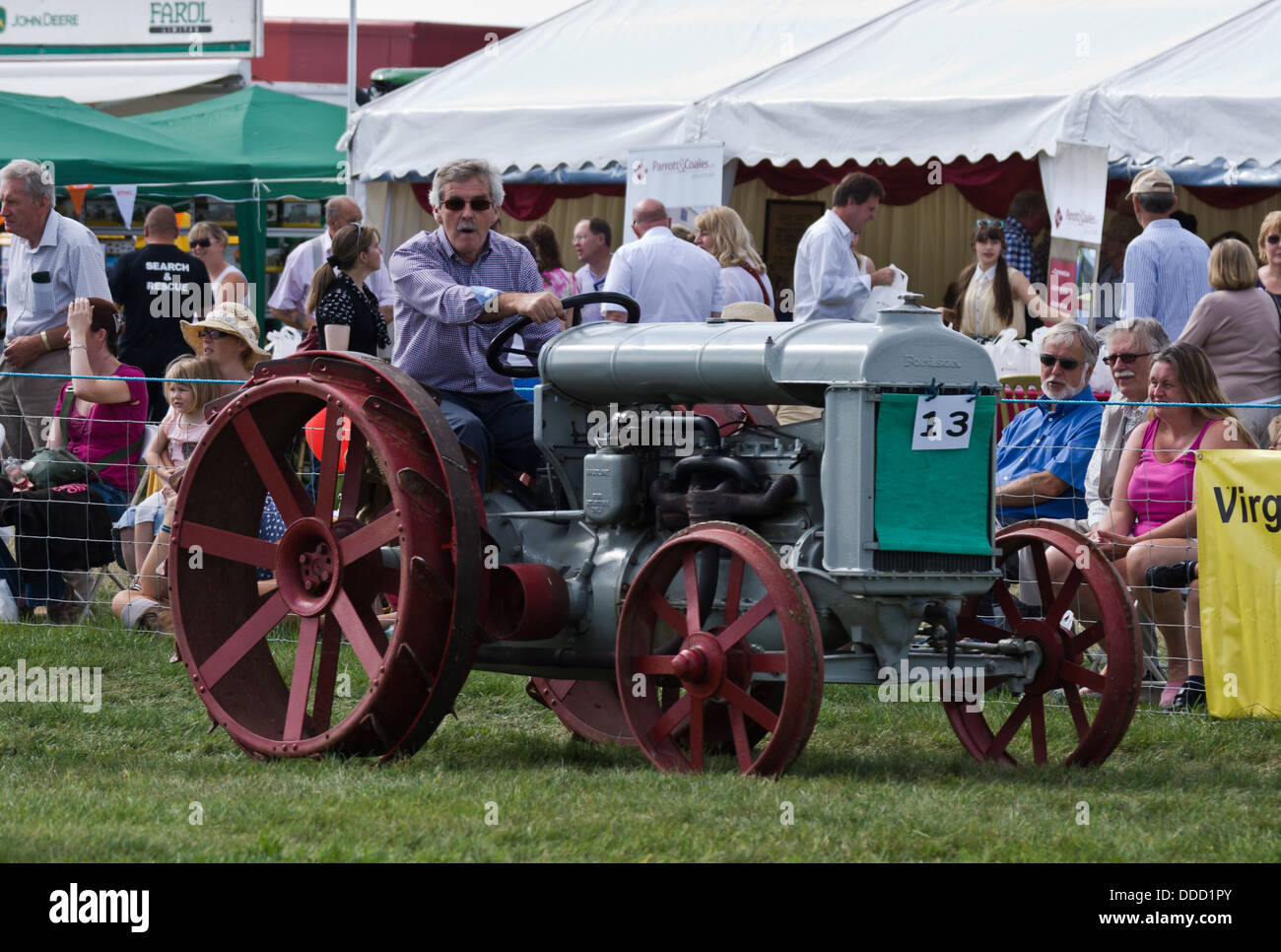 A Fordson tractor with metal wheels on display at the Buck County show