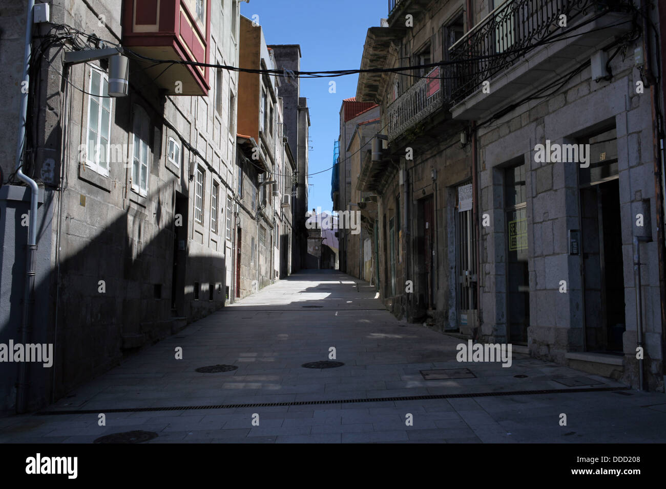 Rua Santiago - Old town - Vigo - Pontevedra - Galicia - Spain Stock Photo