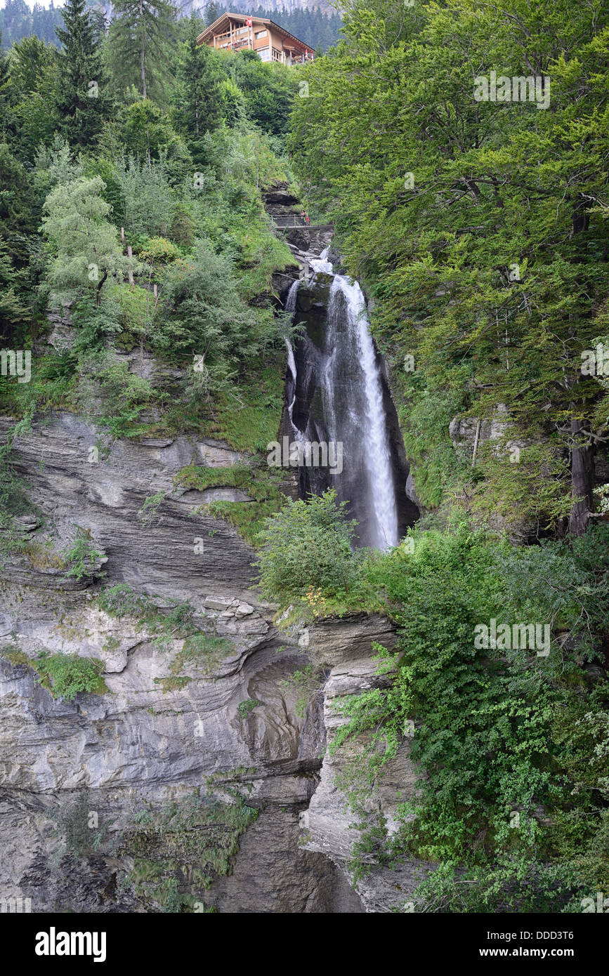Reichenbach Falls, Meiringen, Switzerland, Europe - fictional location of fight between Sherlock Holmes and Moriarty Stock Photo