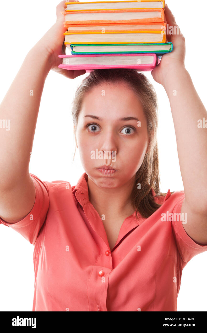 portrait teenager girl on a white background Stock Photo - Alamy