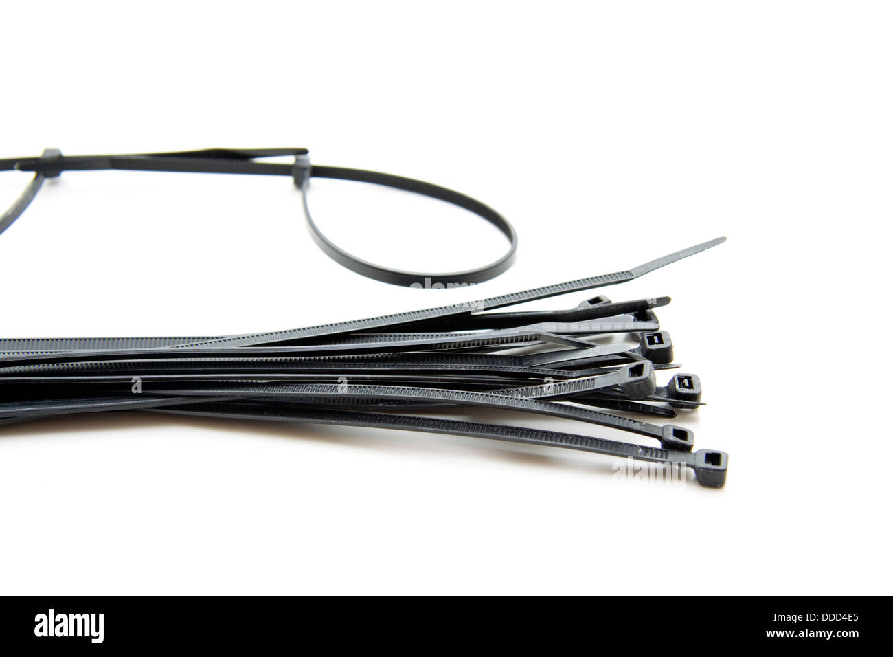 Black cable binders Stock Photo Alamy