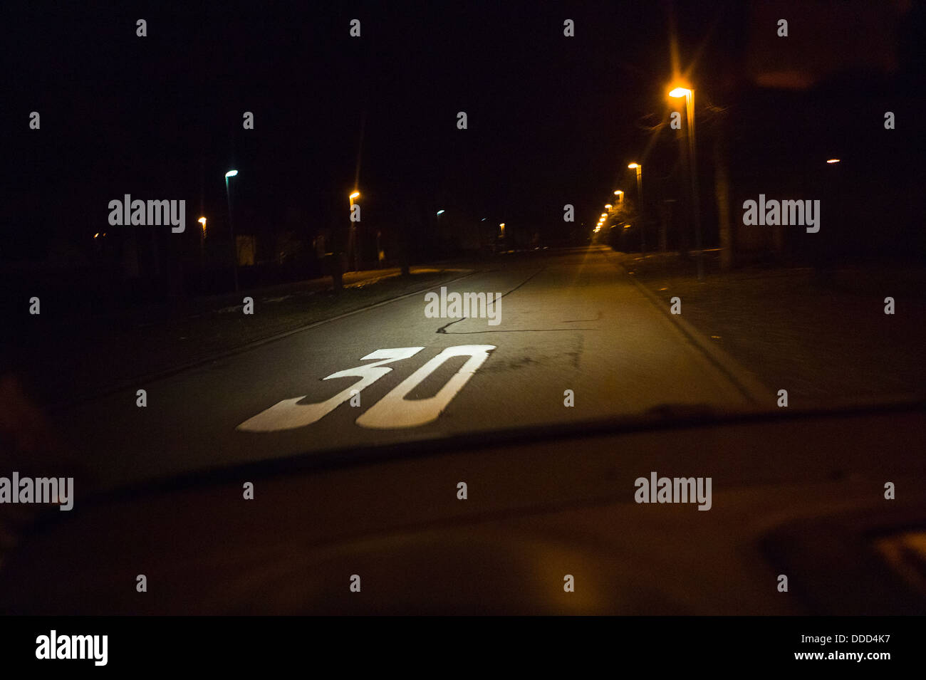 30 km/h speed limit in a residential area Karlsruhe Germany Stock Photo ...