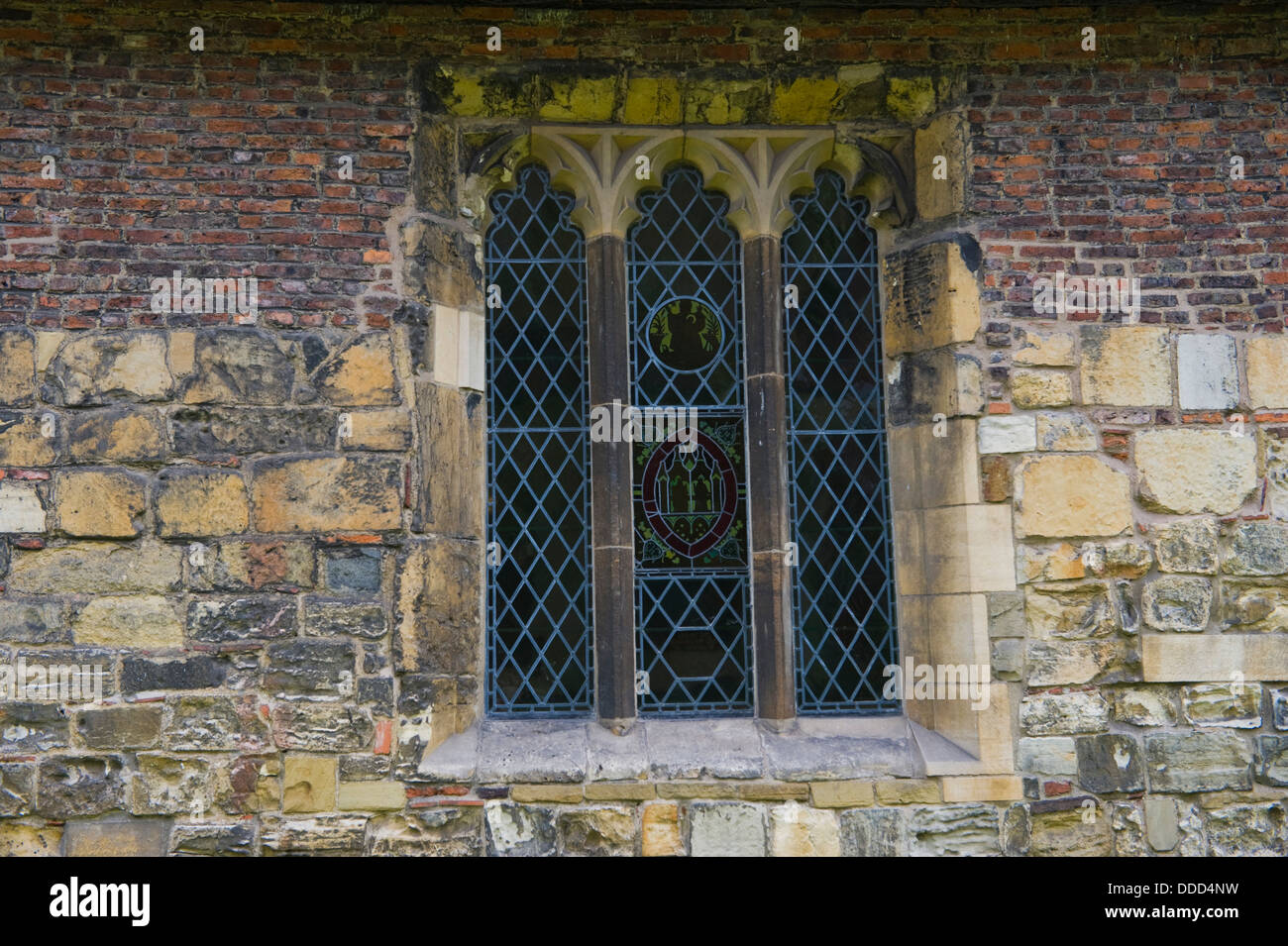 Window detail exterior of Merchant Adventurers' Hall medieval guildhall ...