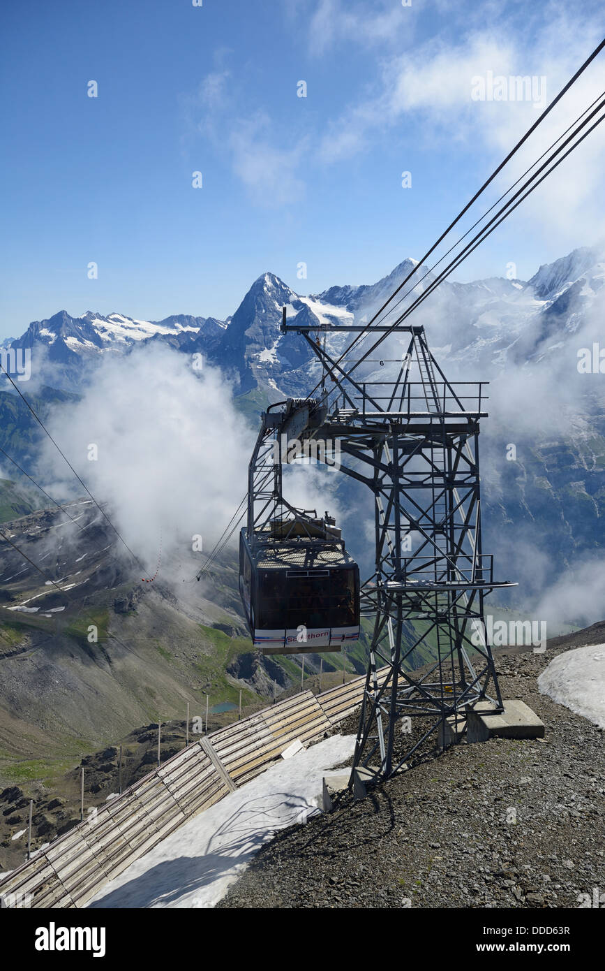 Cable Car Arrives At Schilthorn Piz Gloria Used As Location In The cable-car-arrives-at-schilthorn-piz-gloria-used-as-location-in-the