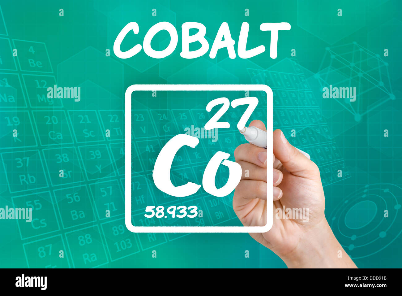 Symbol for the chemical element cobalt Stock Photo