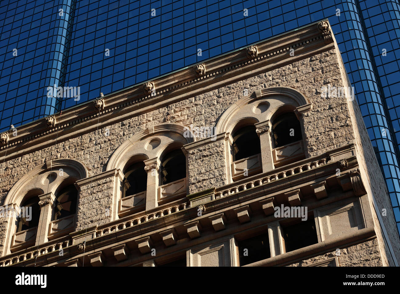 Old and new, Boston, Massachusetts Stock Photo