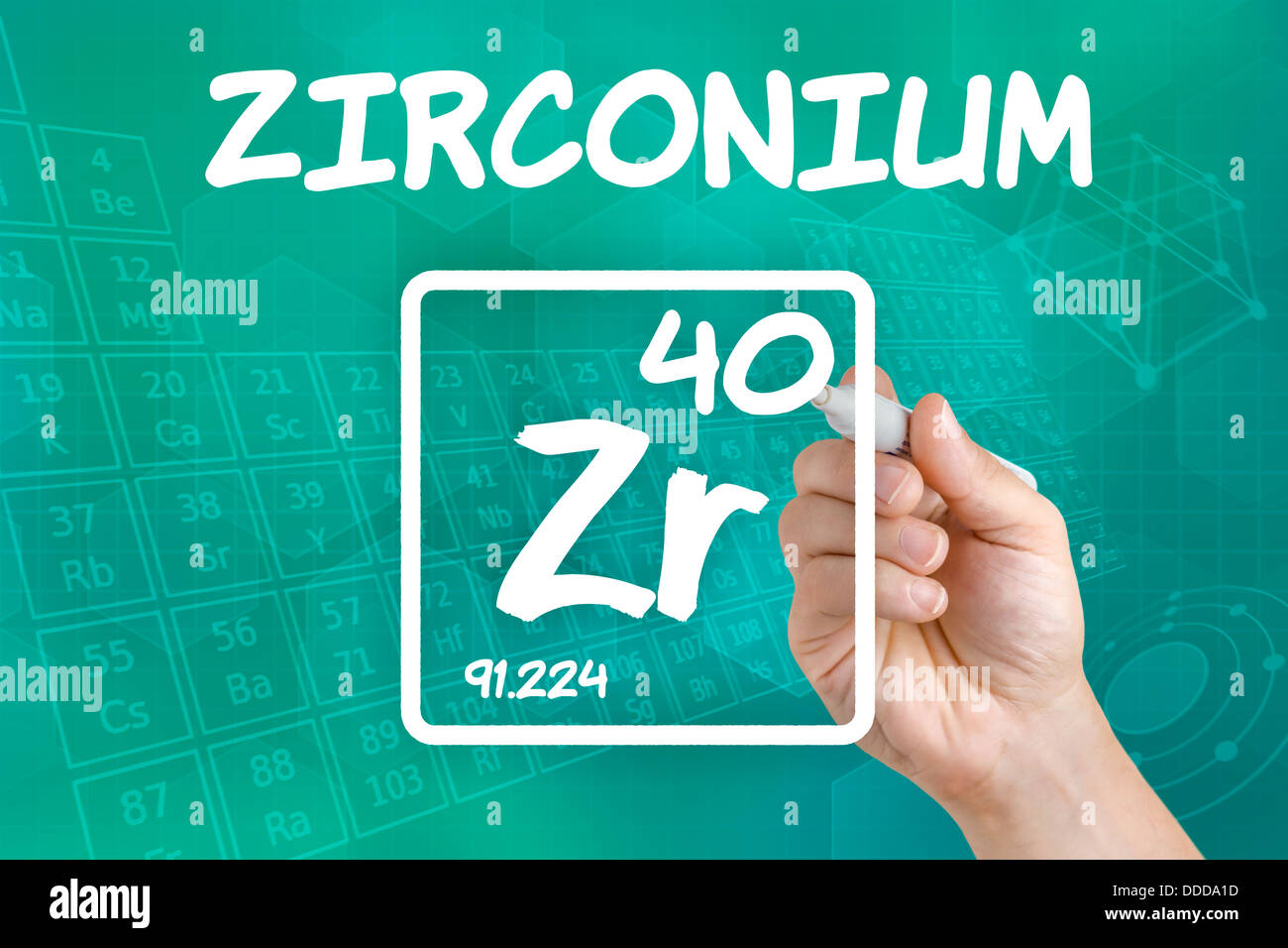 Symbol for the chemical element zirconium Stock Photo Alamy