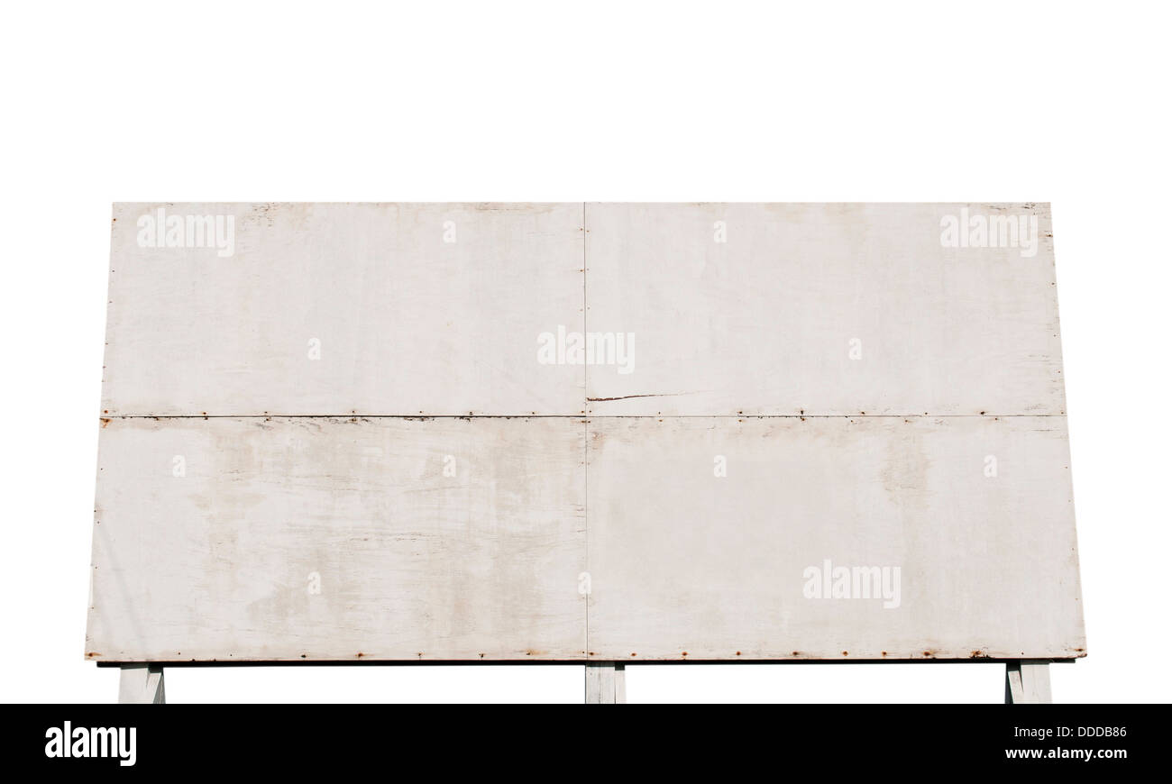 big wooden billboard isolated on white background Stock Photo - Alamy