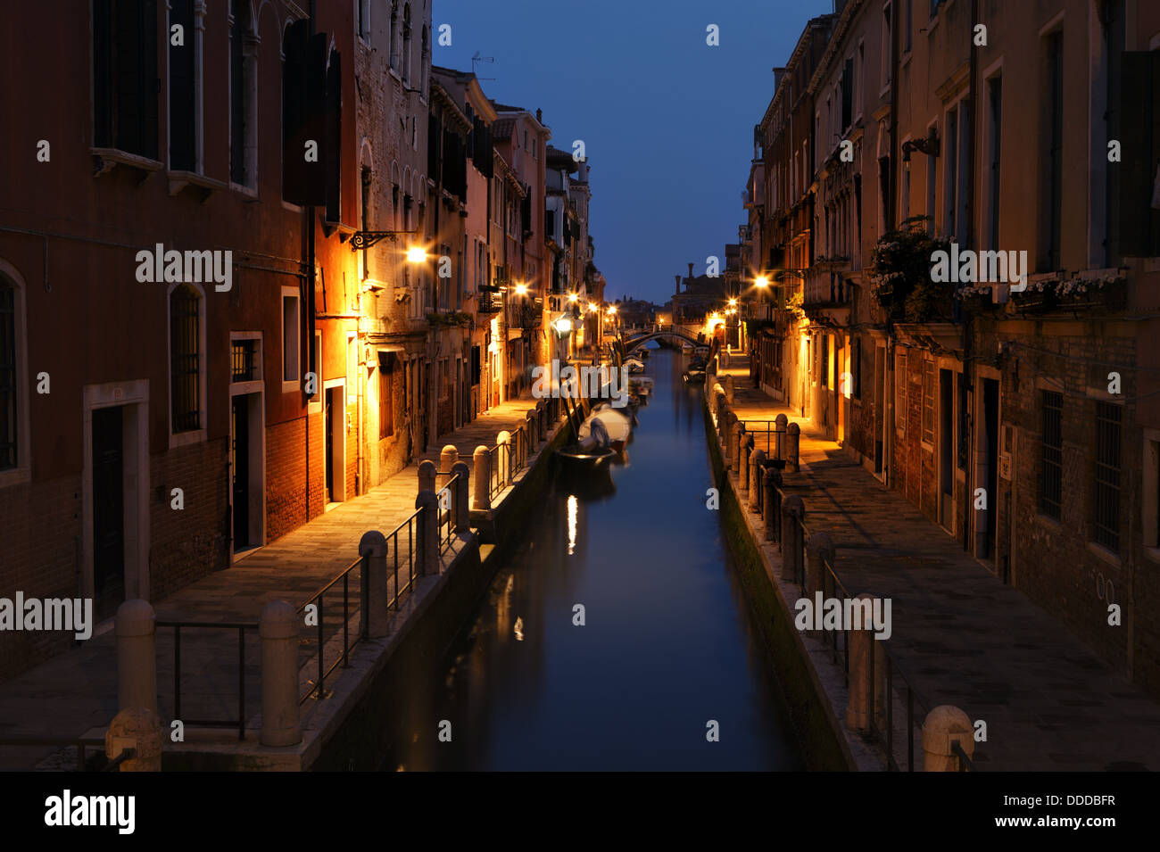 Venice canal at night, Venice, Italy Stock Photo - Alamy