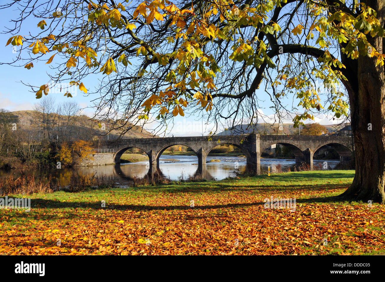 Builth Wells Road Bridge over the River Wye,Powys,Wales,UK in Autumn