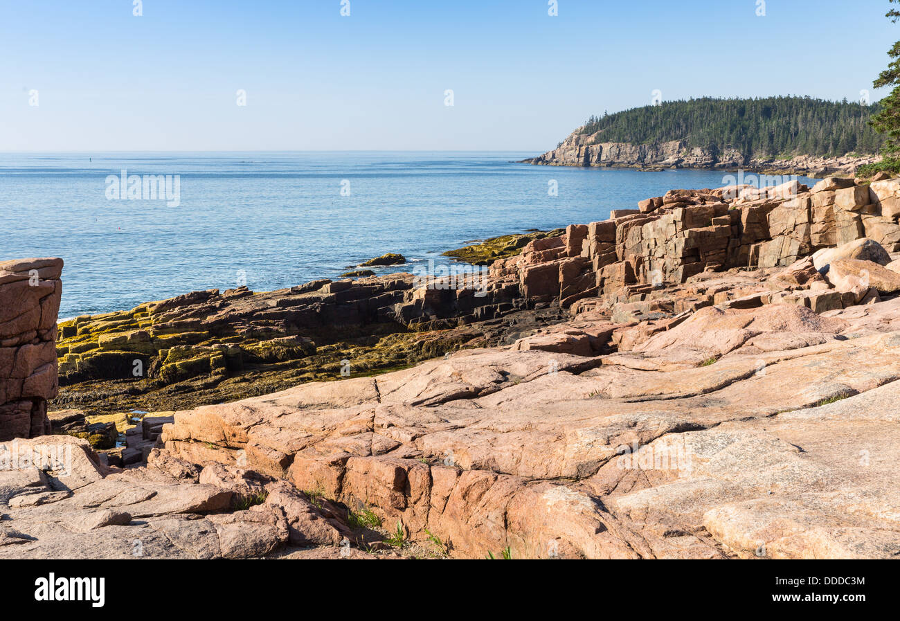 This is a view from Otter Point at Acadia Natiomal Park in Maine. Stock Photo