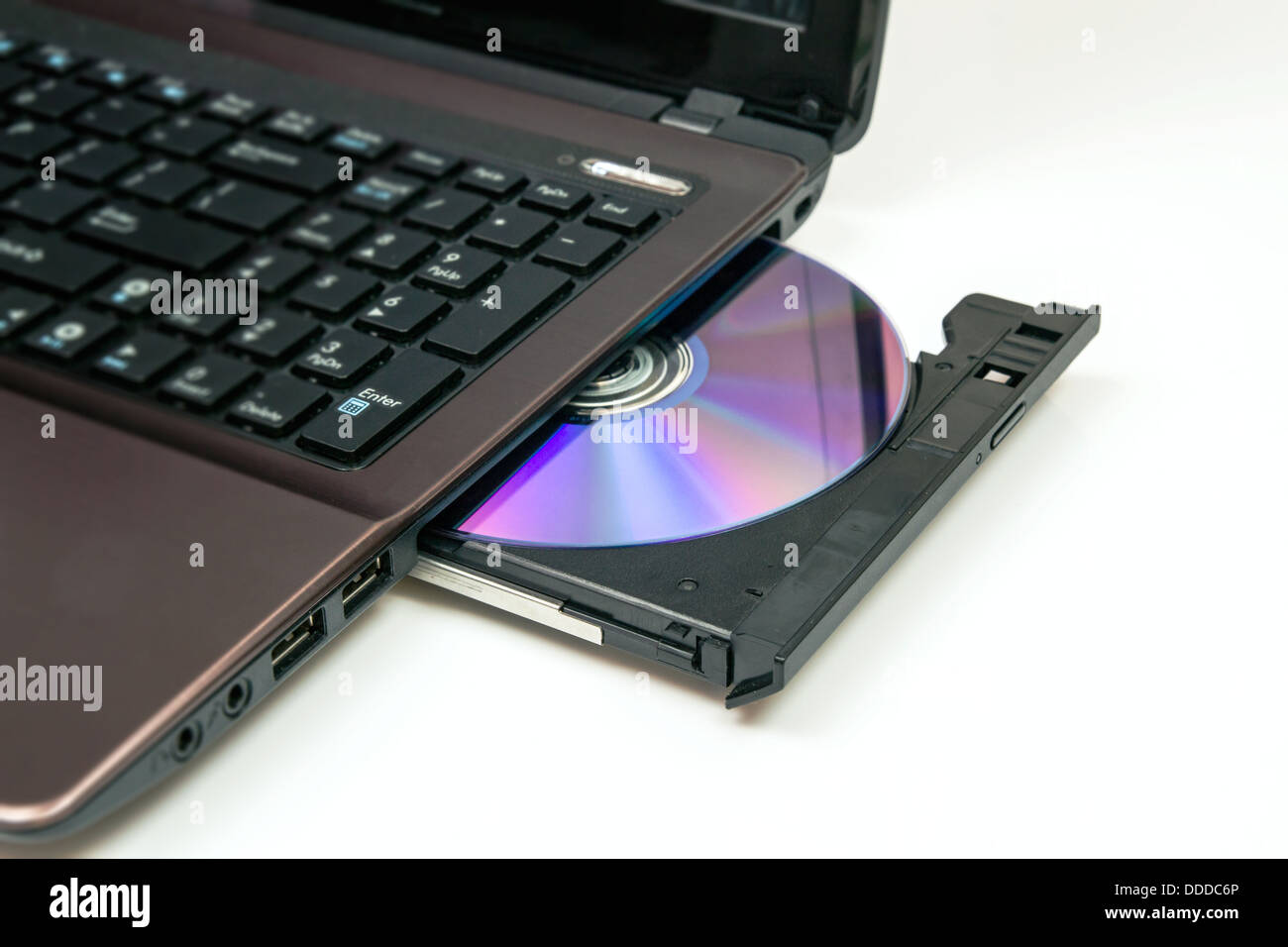 Laptop with open CD or DVD-ROM Stock Photo - Alamy