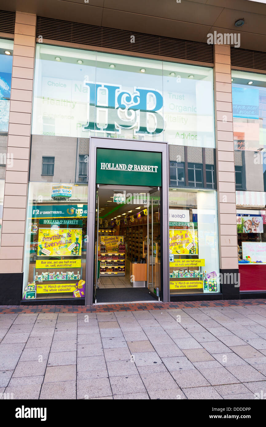 Holland and Barrett shop front building sign Nottingham City Centre