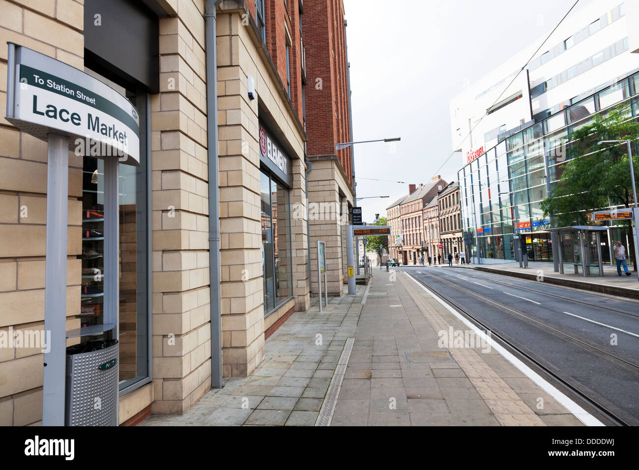 Lace Market tram stop in Nottingham City Centre Nottinghamshire UK England Stock Photo