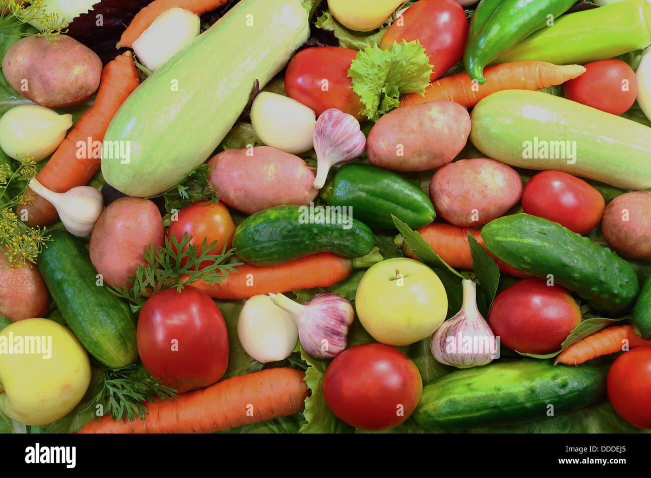 The gifts of nature - a variety of fruits , vegetables and salad ...