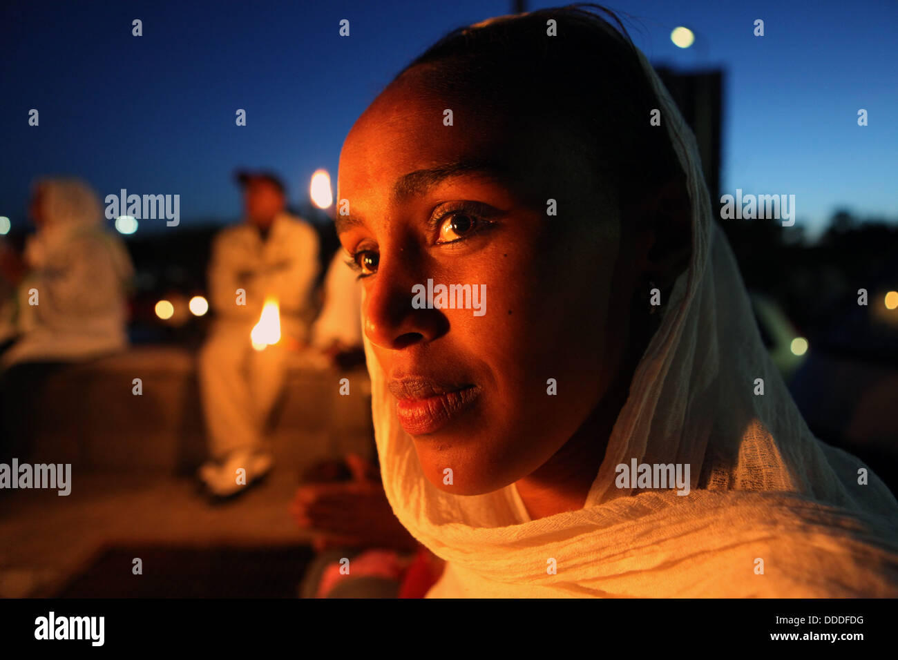 A Christian mass in Addis Ababa, Ethiopia. Stock Photo