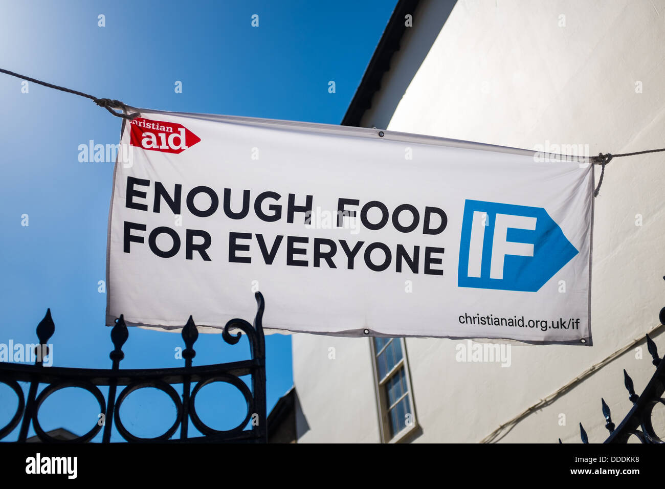 Christian Aid Sign Enough Food for Everyone Stock Photo