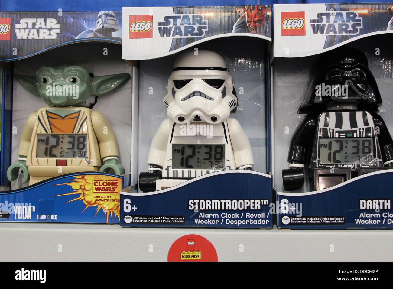 LEGO Star War alarm clocks for sale. Stock Photo