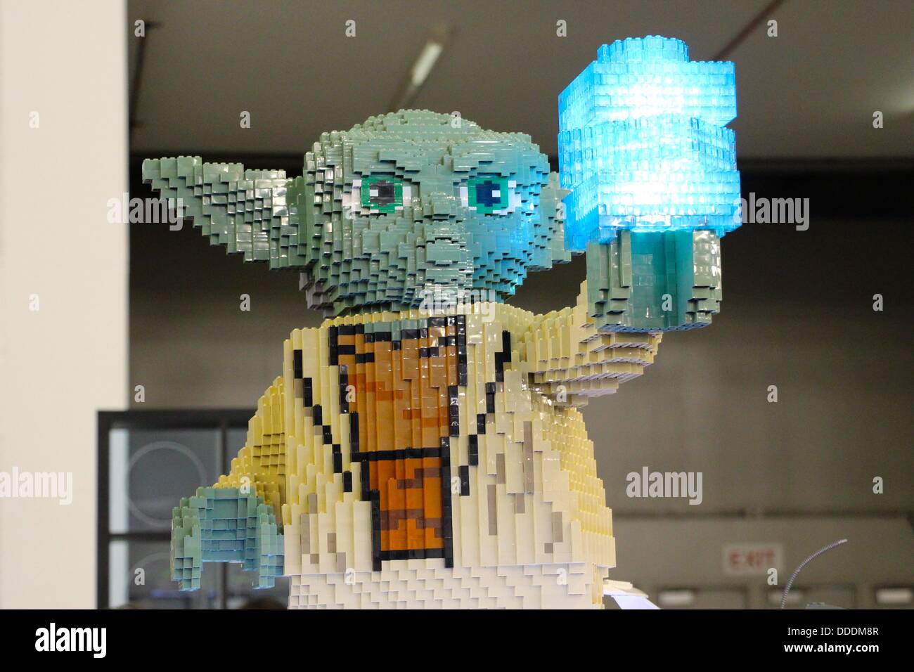 Yoda from Star Wars made out of LEGOs. Stock Photo
