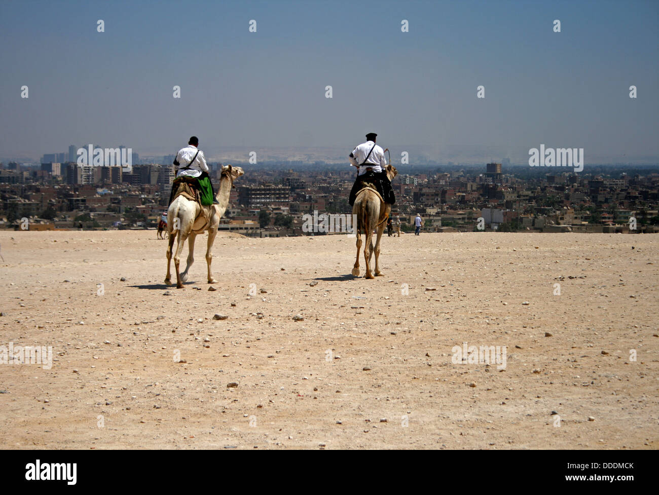 Two guards at the Pyramids, Cairo Egypt Stock Photo