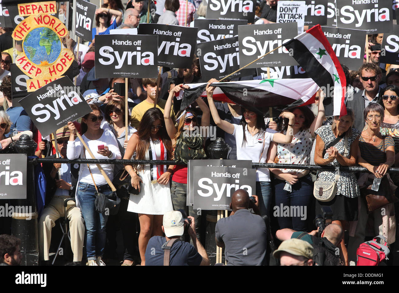 Rally to protest against the war in Syria at Trafalgar Square. London, United Kingdom, 31/08/2013  Credit:  Mario Mitsis / Alamy Live News Stock Photo