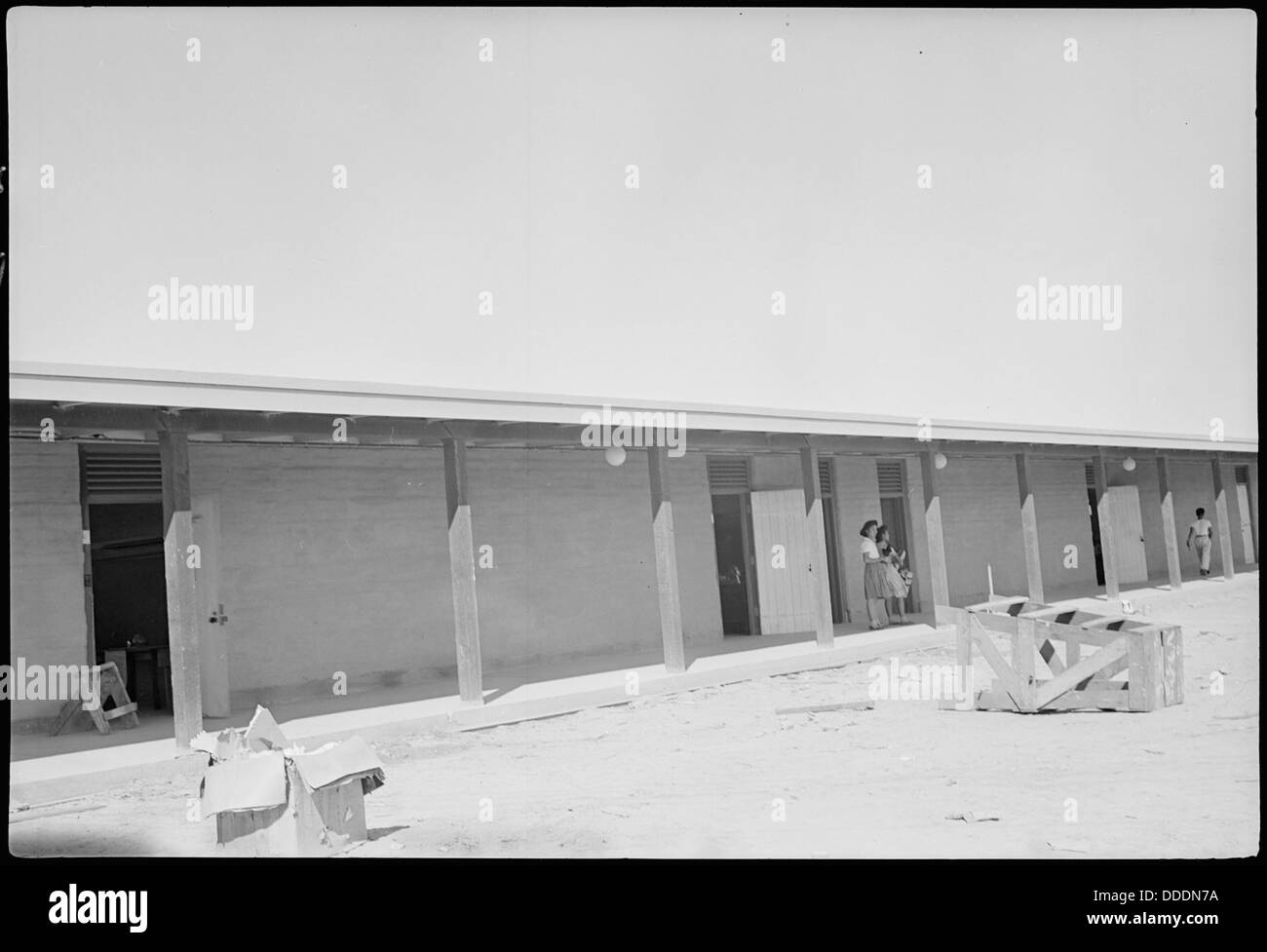 Colorado River Relocation Center, Poston, Arizona. New adobe school buildings erected at this cente . . . 537280 Stock Photo