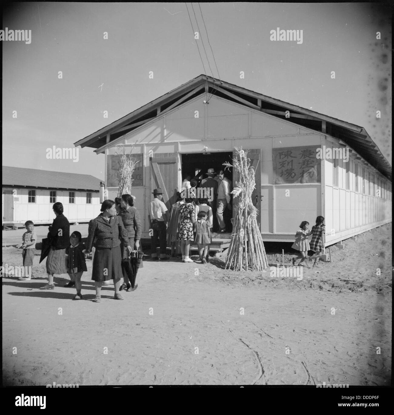 Gila River Relocation Center, Rivers, Arizona. One of the barracks